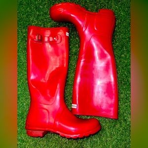 Bright Red Hunter Boots